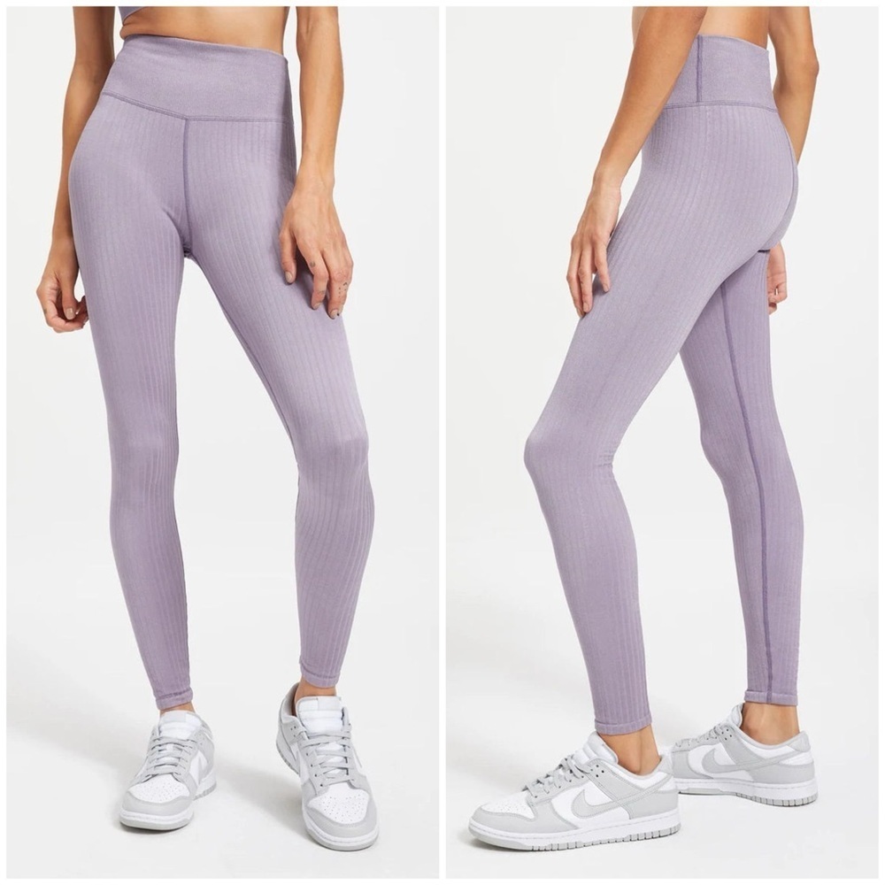 GOOD AMERICAN Shine Seamless Leggings In Dusty Violet